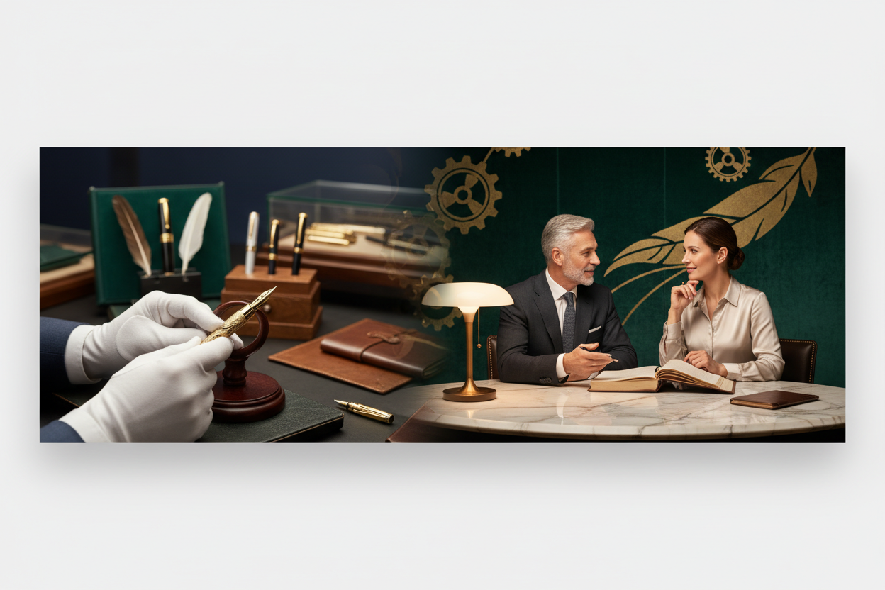 Banner luxury penne con focus su supporto clienti